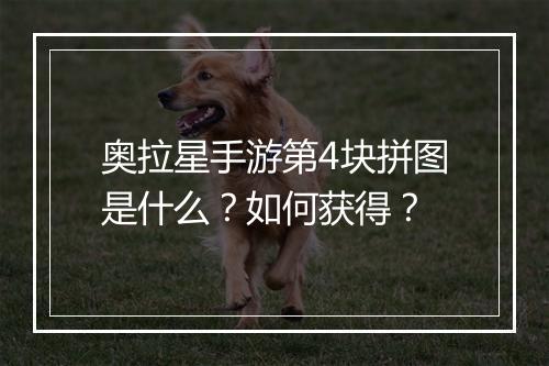奥拉星手游第4块拼图是什么？如何获得？