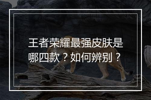 王者荣耀最强皮肤是哪四款？如何辨别？