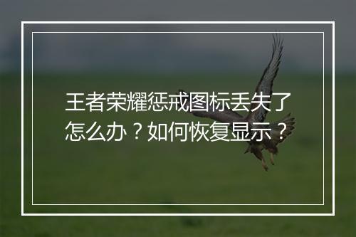 王者荣耀惩戒图标丢失了怎么办？如何恢复显示？