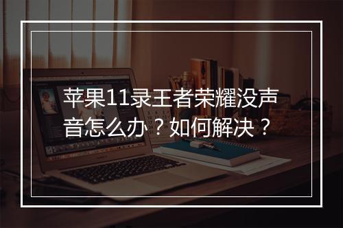 苹果11录王者荣耀没声音怎么办？如何解决？