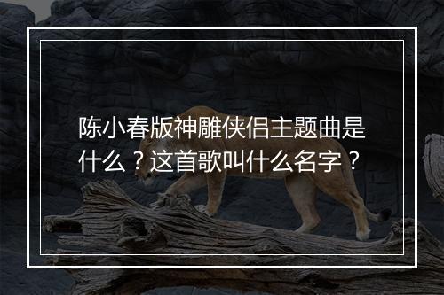 陈小春版神雕侠侣主题曲是什么？这首歌叫什么名字？