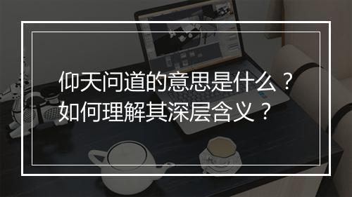 仰天问道的意思是什么？如何理解其深层含义？