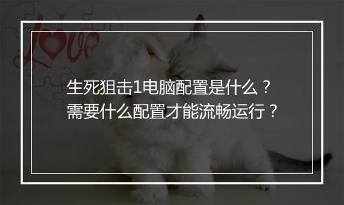 生死狙击1电脑配置是什么？需要什么配置才能流畅运行？