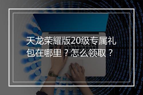 天龙荣耀版20级专属礼包在哪里？怎么领取？