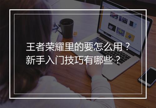 王者荣耀里的要怎么用？新手入门技巧有哪些？