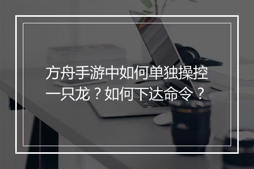 方舟手游中如何单独操控一只龙？如何下达命令？