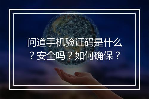 问道手机验证码是什么？安全吗？如何确保？