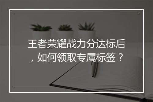 王者荣耀战力分达标后，如何领取专属标签？