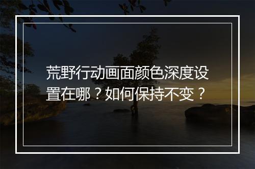 荒野行动画面颜色深度设置在哪？如何保持不变？