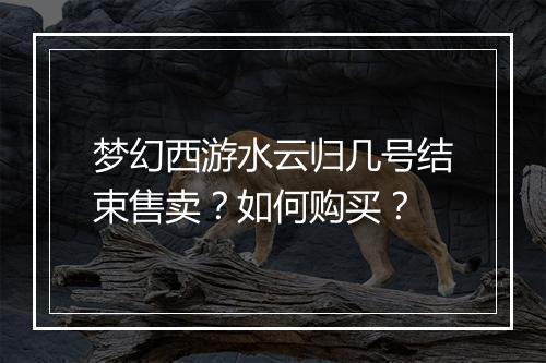 梦幻西游水云归几号结束售卖？如何购买？