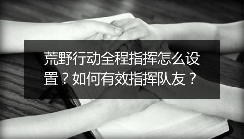 荒野行动全程指挥怎么设置？如何有效指挥队友？