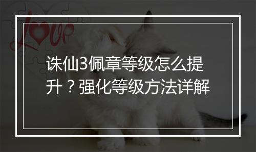 诛仙3佩章等级怎么提升？强化等级方法详解