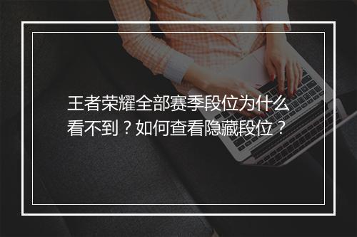 王者荣耀全部赛季段位为什么看不到？如何查看隐藏段位？