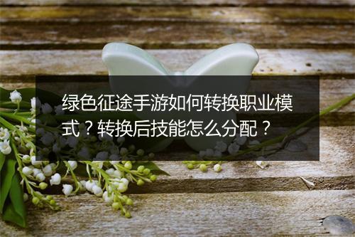 绿色征途手游如何转换职业模式？转换后技能怎么分配？
