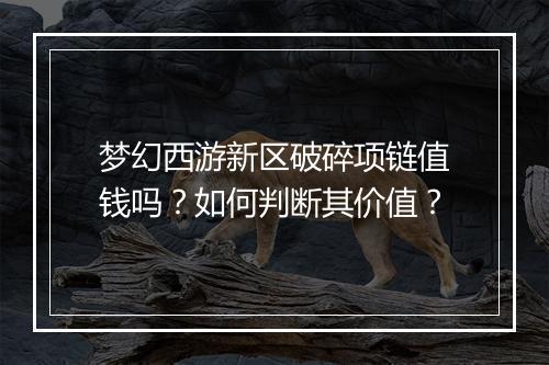 梦幻西游新区破碎项链值钱吗？如何判断其价值？