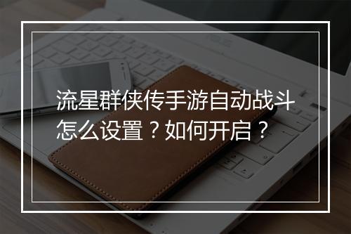 流星群侠传手游自动战斗怎么设置？如何开启？