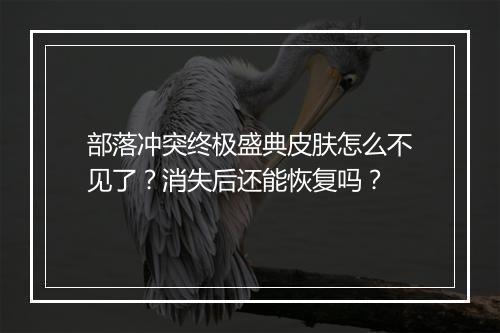部落冲突终极盛典皮肤怎么不见了？消失后还能恢复吗？