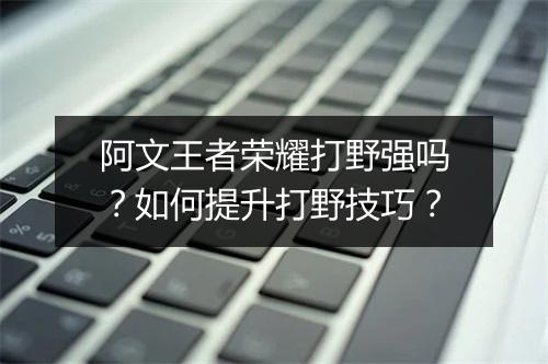 阿文王者荣耀打野强吗？如何提升打野技巧？