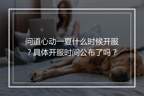 问道心动一夏什么时候开服？具体开服时间公布了吗？