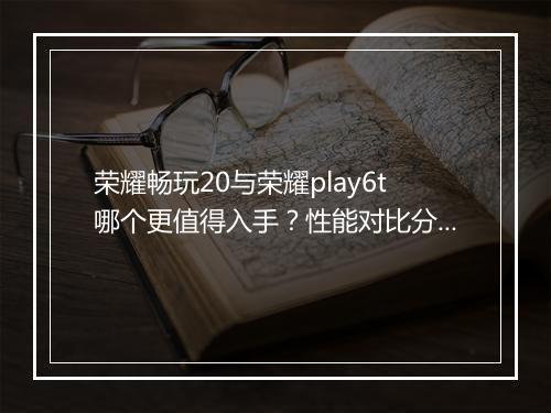 荣耀畅玩20与荣耀play6t哪个更值得入手？性能对比分析
