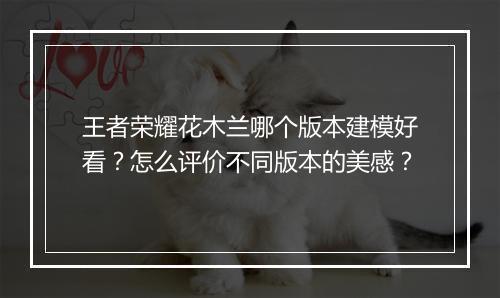 王者荣耀花木兰哪个版本建模好看？怎么评价不同版本的美感？
