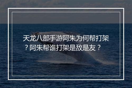 天龙八部手游阿朱为何帮打架？阿朱帮谁打架是敌是友？