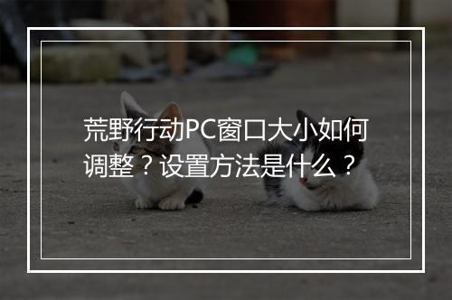荒野行动PC窗口大小如何调整？设置方法是什么？