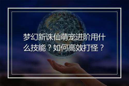 梦幻新诛仙萌宠进阶用什么技能？如何高效打怪？