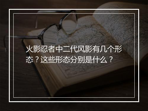 火影忍者中二代风影有几个形态？这些形态分别是什么？