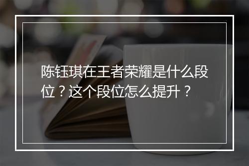 陈钰琪在王者荣耀是什么段位？这个段位怎么提升？