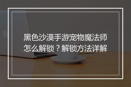 黑色沙漠手游宠物魔法师怎么解锁？解锁方法详解