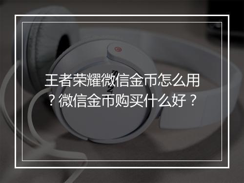 王者荣耀微信金币怎么用？微信金币购买什么好？