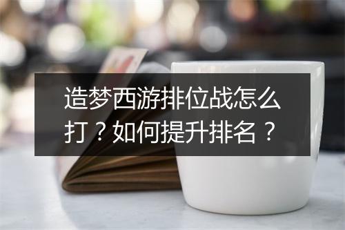 造梦西游排位战怎么打？如何提升排名？