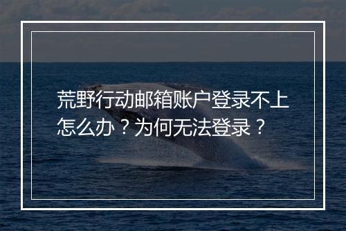 荒野行动邮箱账户登录不上怎么办？为何无法登录？