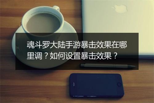 魂斗罗大陆手游暴击效果在哪里调？如何设置暴击效果？