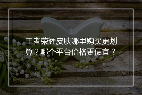 王者荣耀皮肤哪里购买更划算？哪个平台价格更便宜？