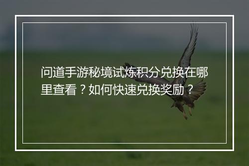 问道手游秘境试炼积分兑换在哪里查看？如何快速兑换奖励？