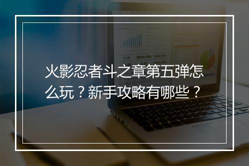 火影忍者斗之章第五弹怎么玩？新手攻略有哪些？