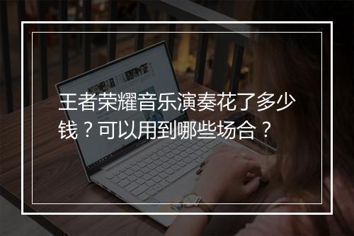 王者荣耀音乐演奏花了多少钱？可以用到哪些场合？