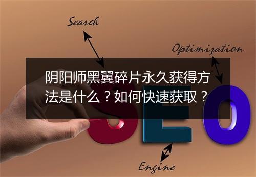 阴阳师黑翼碎片永久获得方法是什么？如何快速获取？