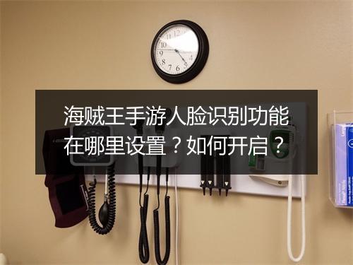 海贼王手游人脸识别功能在哪里设置？如何开启？