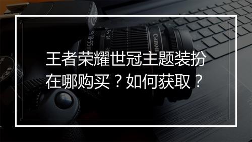 王者荣耀世冠主题装扮在哪购买？如何获取？