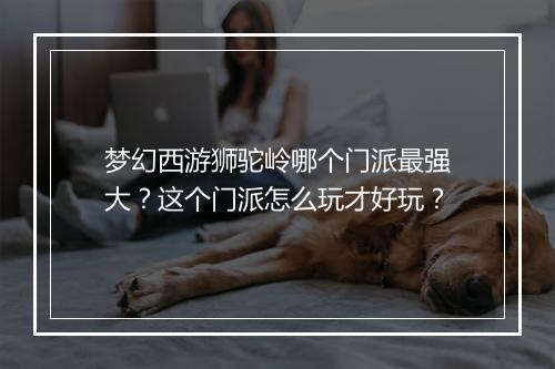 梦幻西游狮驼岭哪个门派最强大？这个门派怎么玩才好玩？