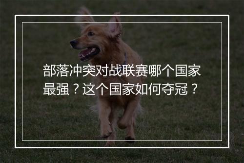 部落冲突对战联赛哪个国家最强？这个国家如何夺冠？