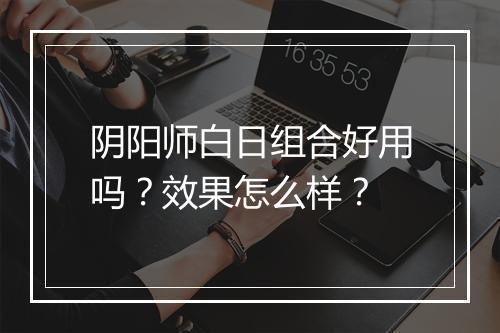 阴阳师白日组合好用吗？效果怎么样？