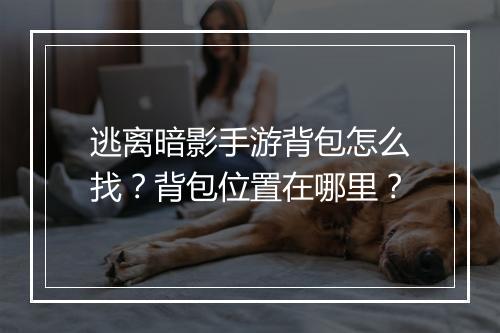 逃离暗影手游背包怎么找？背包位置在哪里？