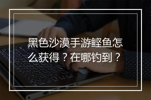 黑色沙漠手游鲣鱼怎么获得？在哪钓到？