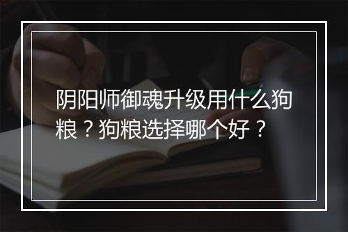 阴阳师御魂升级用什么狗粮？狗粮选择哪个好？