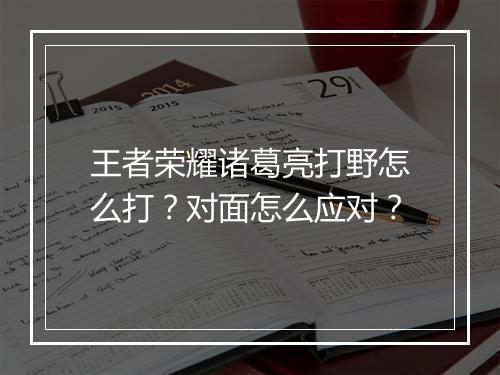 王者荣耀诸葛亮打野怎么打？对面怎么应对？