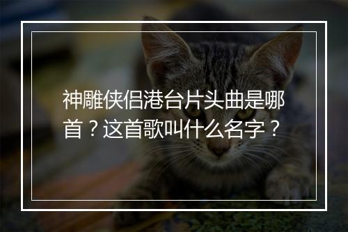 神雕侠侣港台片头曲是哪首？这首歌叫什么名字？